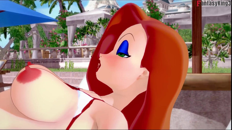 Fantasy king: Jessica Rabbit se fait baiser en bikini