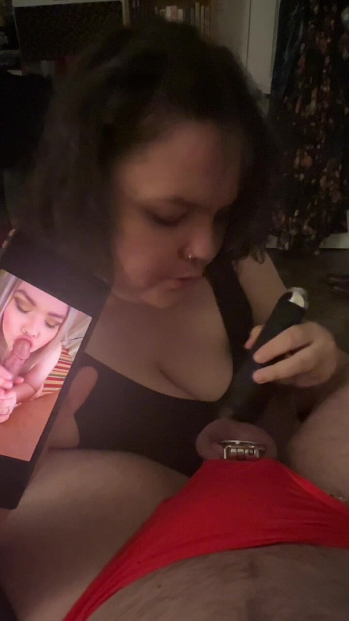 MyPrejacBoyfriend: Vibrating My Flat Caged Cuck Husband During Sph