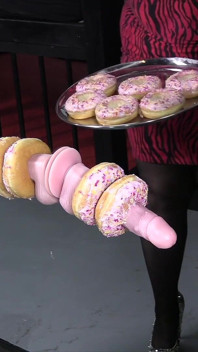 Bad Bad MILFs Take the Donut Dildo Deepthroat Challenge