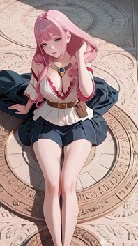 Pink Hair Maid Fantasy From Ethereal Underwater Temple to Private Bedroom, Graceful Stance to Lazy Kneel