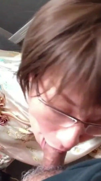 Perverted Mature Woman Gives a Deep Blowjob