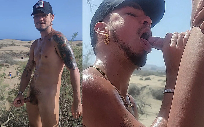 LEO BULGARI - Fucking my exes & Horny curious guys: Exhib a kouření cizinci v dunách - Gran Canaria, Maspalomas!!