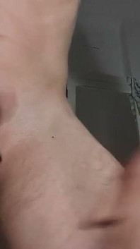 Skinny boy play cock with finger in ass