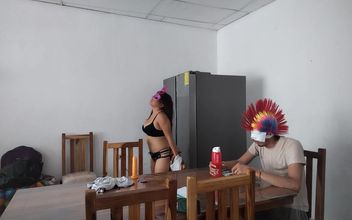 Housekeeper Strips Naked in Front of Blind Boss While Eating at Home