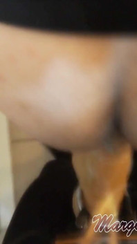 Strapon Pegging a Slave in Bathroom