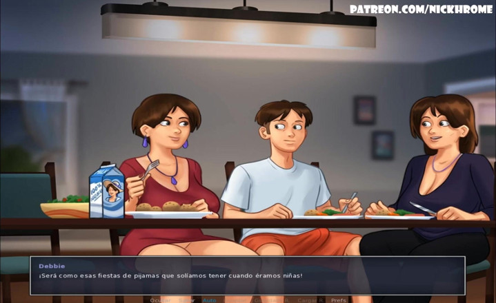 Cartoon Universal: Summertime saga part 49 - padrasto me masturba debaixo da mesa (Espanol sub)