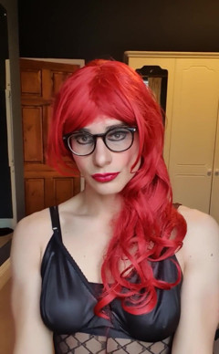 You want to touch don't you, running your hands all over my nylon clad body, sliding your hands up and down my long legs thumbnail