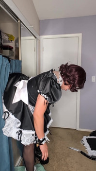 Sissy Maid Service Practicing on a Dildo at Her Fake Glory Hole