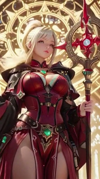 Red & Black Armor Witch! Forbidden Casting in the Gothic Library.