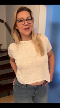 Going to Frankfurt Now Without a Bra and with a Sheer Top