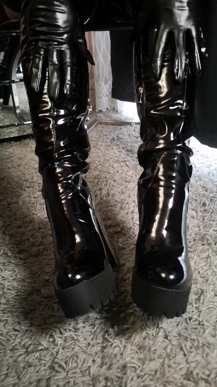 Lady Lena XXX: Lick My Patent Leather Boots &amp; Instruction