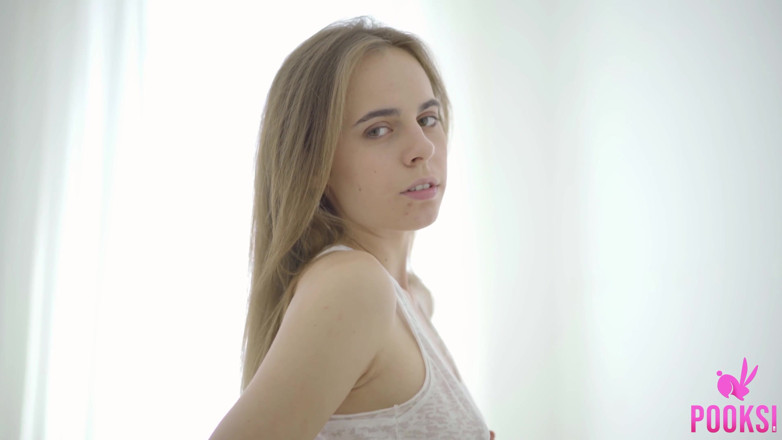 Pooksi: Teen with puffy nipples Scarlett B orgasms with her dildo!