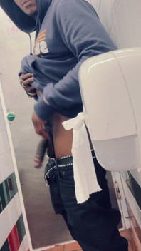 Black Cock Caught in Toilet
