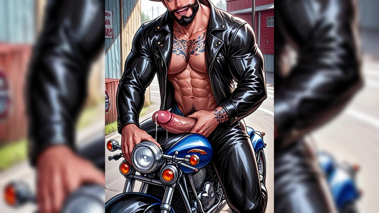 Erotic Man: Pokaz slajdów Ai Biker Gay Men