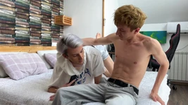 Stepdad and His Stepson Fucked a Cute Twink Hard in the Mouth and Filled His Ass with Cum