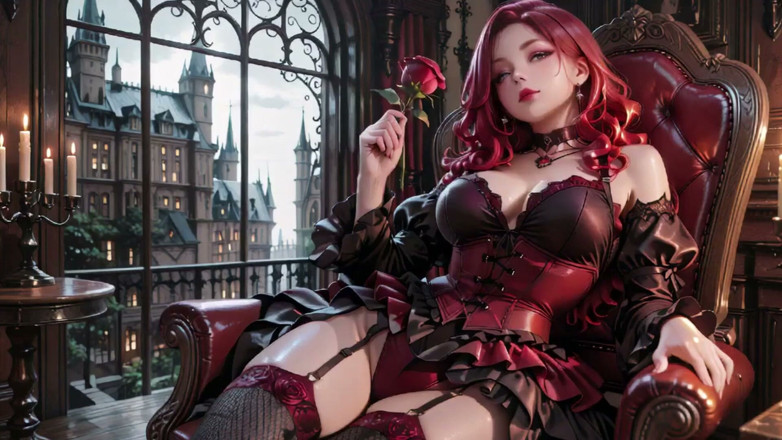 Seraphina Vale: Redhead Gothic Muse: Encounter in the Dark Cemetery.