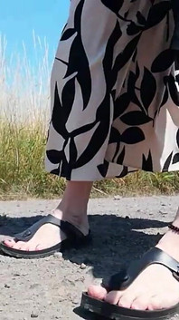Barefoot in Birkenstocks in Nature