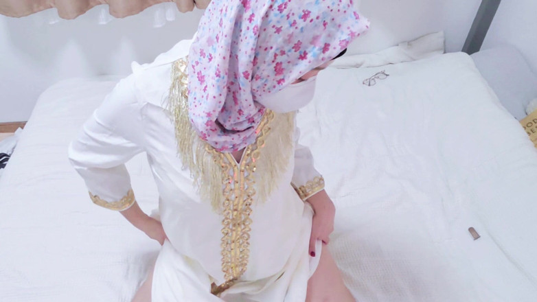 LittleMuslim: A Malaysian Hijabi Girl Teasing with White Abaya Showing off...