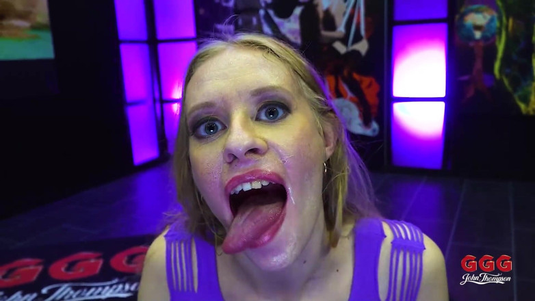 GGG John Thompson Studio: Ggg - Omg! Blonde in Purple Lingerie Gets Fucked by Two...