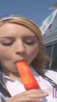 Blonde teen with small tits is fucked in a van