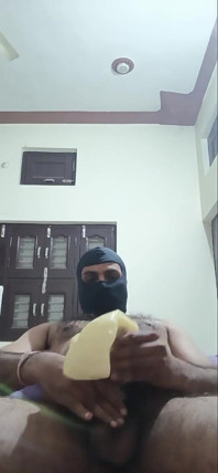 Solo Man Masturbating Using Big Balloon and Cumming on Stomach Before Going to Bed...