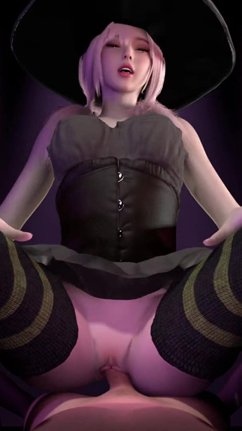 A Korean Witch's Lapdance (halloween Riding POV)