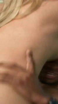 Big ass blonde enjoys in hard black dick on the couch