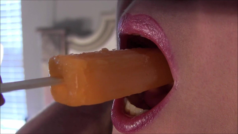 Nikki Nevada: Nikki licking and sucking on a popsicle