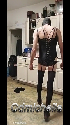 Cdmichelle Home Alone Walking Around the Kitchen Making Food Crossdresser Hungry