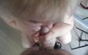 Sweet July: Homemade blowjob from mature mother-in-law with cum on tits