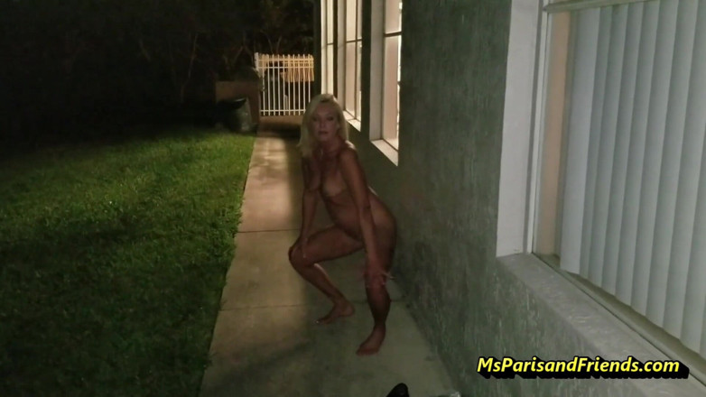 Ms Paris and Friends: Full nude stripping at night