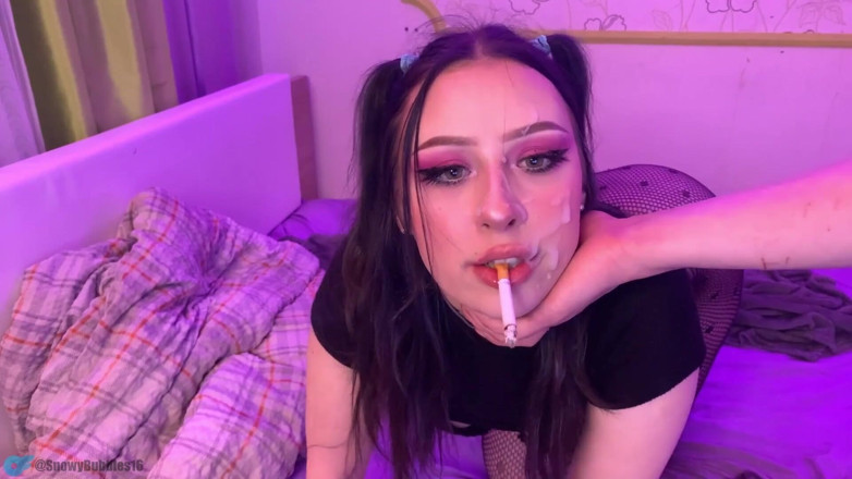 Snowy Bubbles: A Little Spicy Smoking Fetish Video