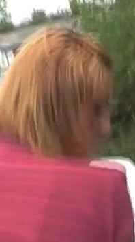 Naughty redhead sucks a stranger's cock