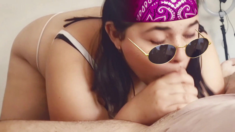 Sashasweet: Brunette Sucking Big Dick
