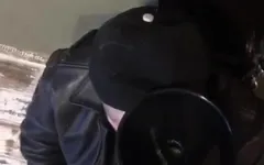Military Man Pissing on Young Policeman in His Bunker
