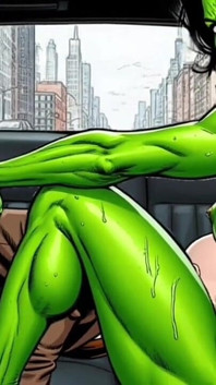 Kåta muskulösa MILf dominatrix knullar i bilen