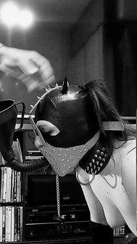 Halloween Scary Cumming and Pissing to Slave Slut Mouth Through a Funnel Gag