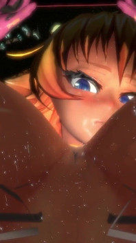 Anime Cow Milk Girl é fodida em pé em um show de gaiola de sexo