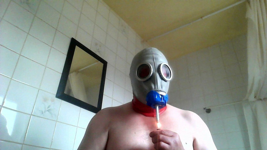 Me Smoking in a Gasmask (James Chris)