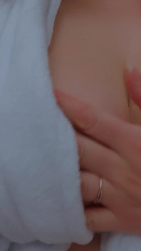 Chubby MILF's Wet Morning. Bouncing on a Dildo in a Bathrobe