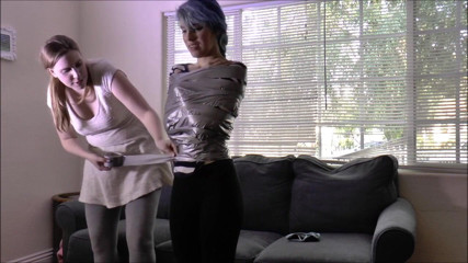 Selfgags classic: Dot's first mummification bondage!