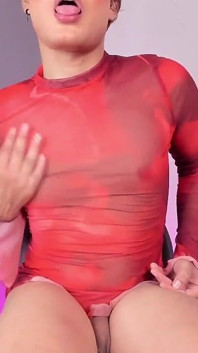 Roztomilý Sissy Femboy Twink Doteky Zve TVůj Jazyk