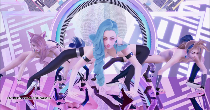 3D-Hentai Games: [MMD] Aespa - Black Mamba KDA Ahri Akali Seraphine Kaisa danza...