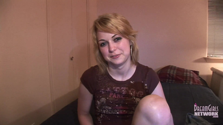 Dream Girls: Cute shy coed first timer shows her pussy
