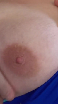 Playing with Dildo in Blue Swimsuit and Pantyhose