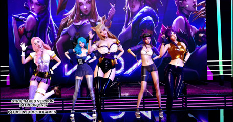 3D-Hentai Games: Gfriend - Szklany korali Ahri, Akali, Seraphine, Kaisa, Gwen hot Kpop...