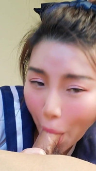 Asian Student Giving Passionate Blowjob and Cum in Mouth - Nicolove
