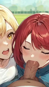 公園での顔射 - ブロンド、赤毛、Shoolgirlティーン