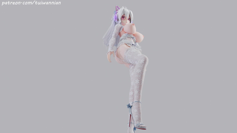 MikuMotion: [mmd] slabé T-ara svatební šaty z bílého hedvábí