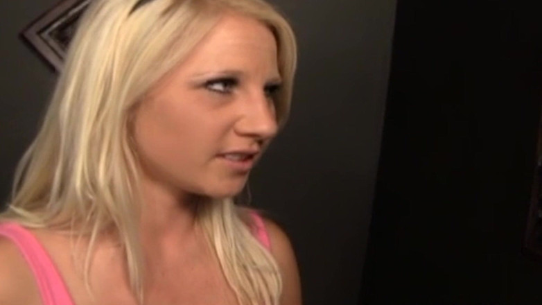 Get Your Fix: Cum Swallowing Blonde Sucks Gloryhole Cock